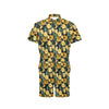 Elegant Yellow Tulip Print Men's Romper