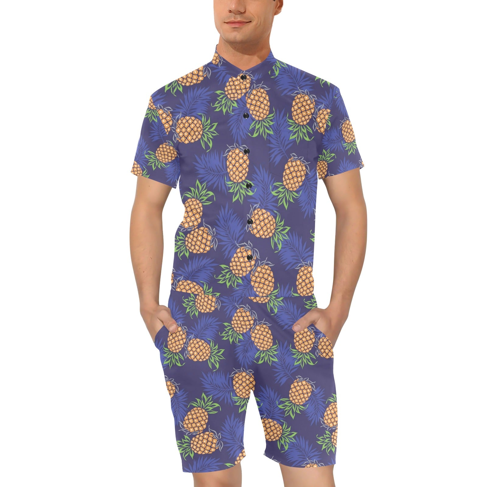 Pineapple Pattern Print Design PP02 Men's Romper
