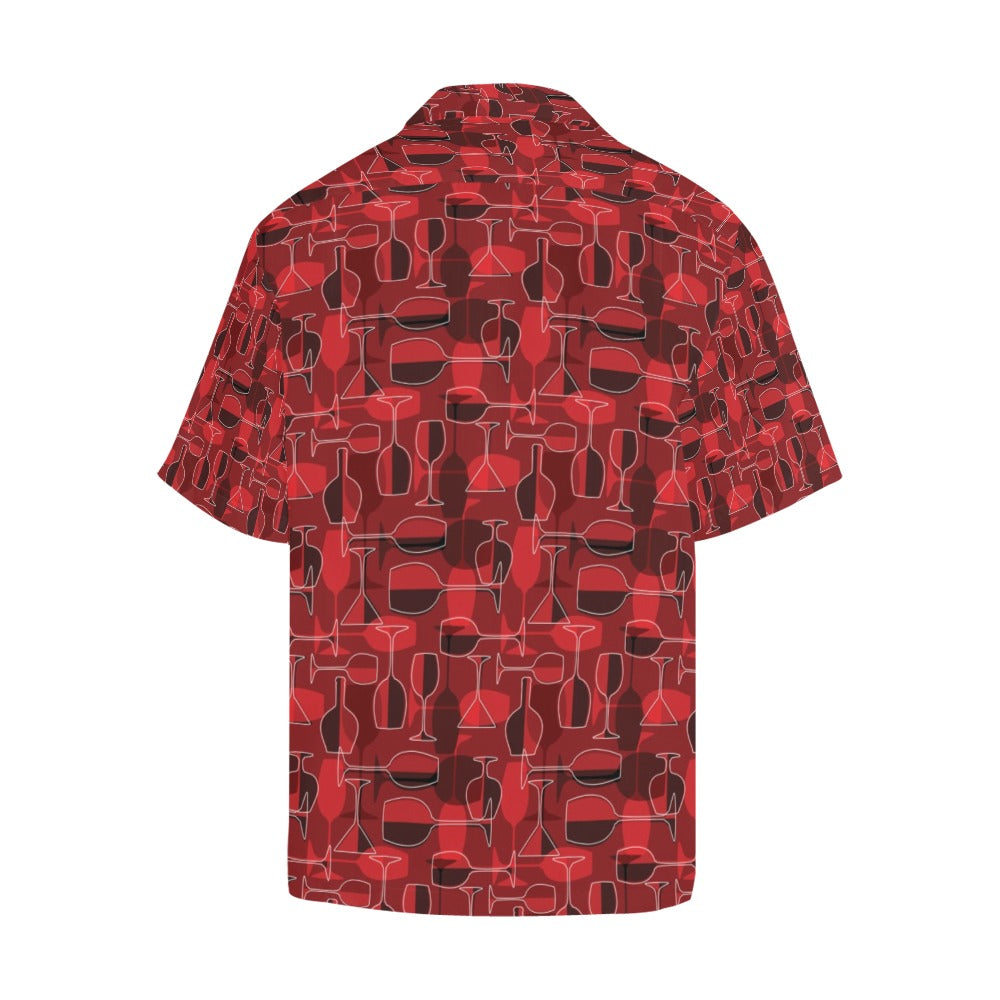 Wine Glass Print Design LKS301 Men's Hawaiian Shirt