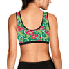 Red Hibiscus Pattern Print Design HB019 Sports Bra