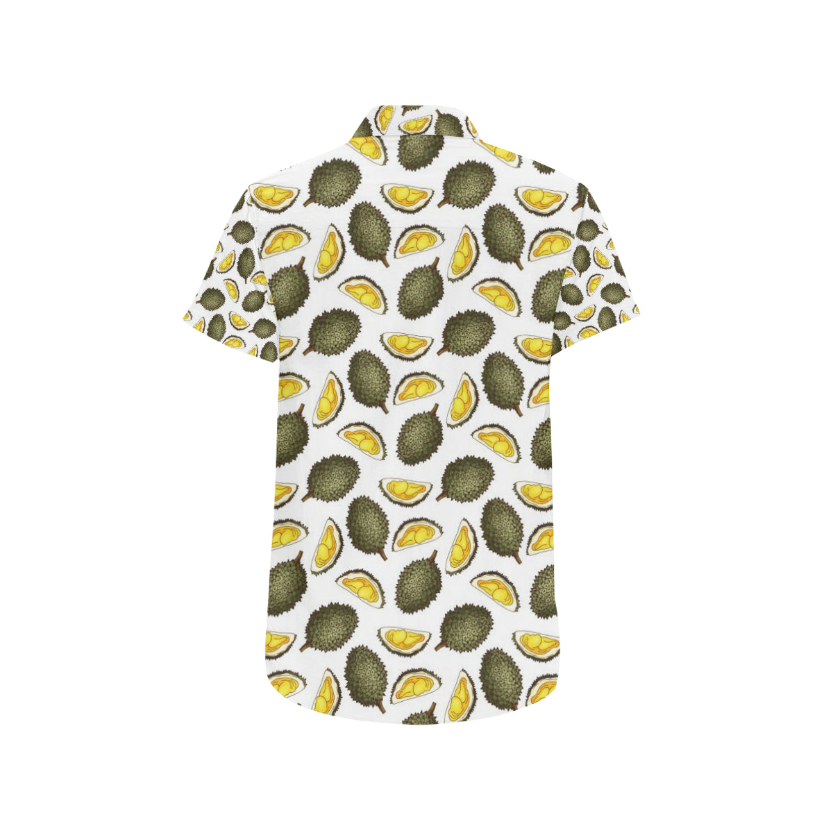 Durian Pattern Print Design DR03 Men's Short Sleeve Button Up Shirt