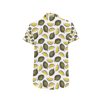 Durian Pattern Print Design DR03 Men's Short Sleeve Button Up Shirt