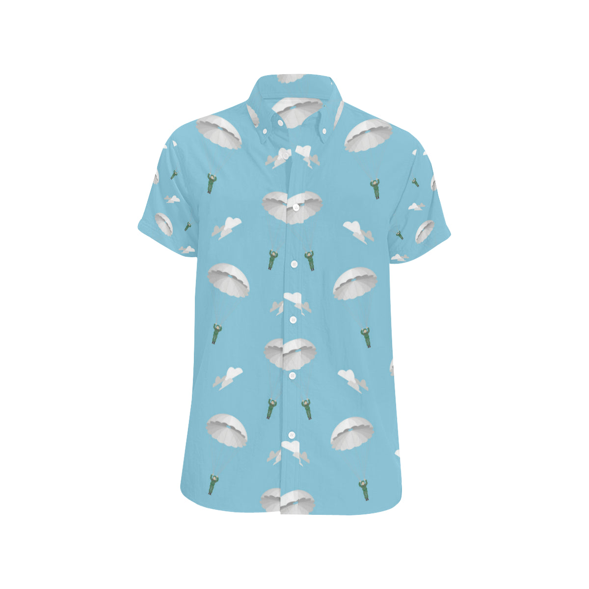 Paratrooper Pattern Print Design A02 Men's Short Sleeve Button Up Shirt