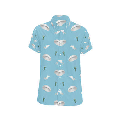 Paratrooper Pattern Print Design A02 Men's Short Sleeve Button Up Shirt