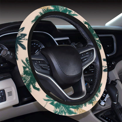 Palm Tree Pattern Print Design PT014 Steering Wheel Cover with Elastic Edge