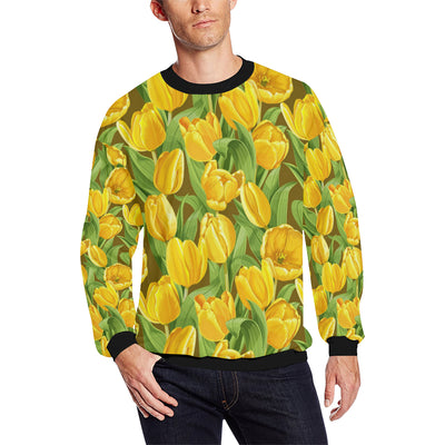 Tulip Yellow Pattern Print Design TP010 Men Long Sleeve Sweatshirt