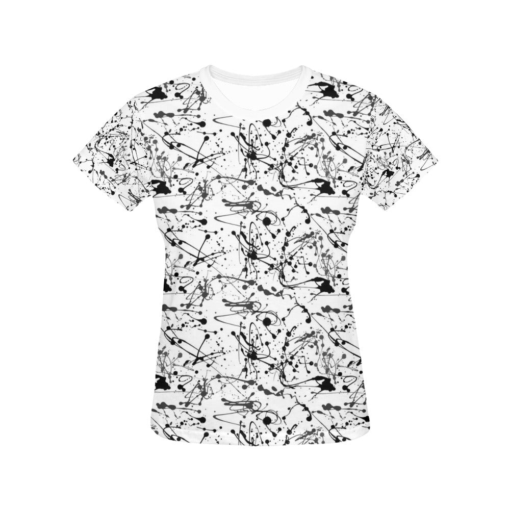 Splatter Print Design LKS305 Women's  T-shirt