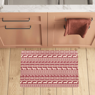 Dachshund Pattern Print Design 09 Kitchen Mat