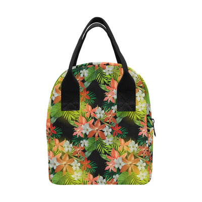 Amaryllis Pattern Print Design AL07 Insulated Lunch Bag