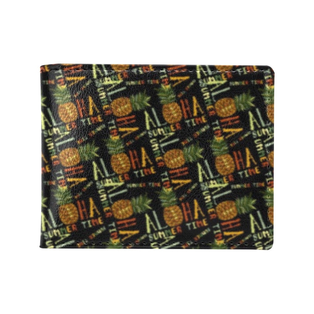 Aloha Hawaii Time Design Themed Print Men's ID Card Wallet