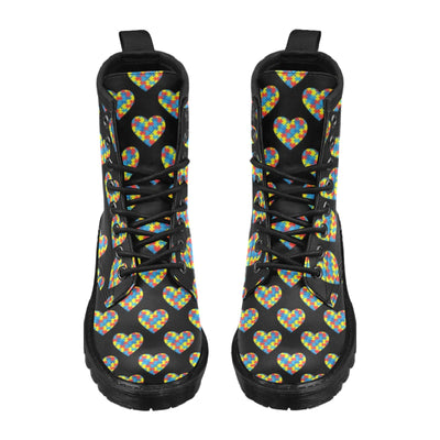 Autism Awareness Heart Design Print Women's Boots