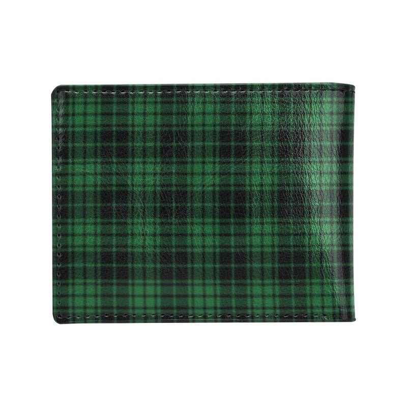 Green Tartan Plaid Pattern Men's ID Card Wallet