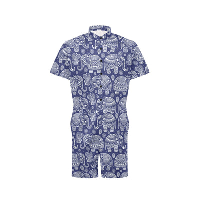 White Elephant Mandala Men's Romper