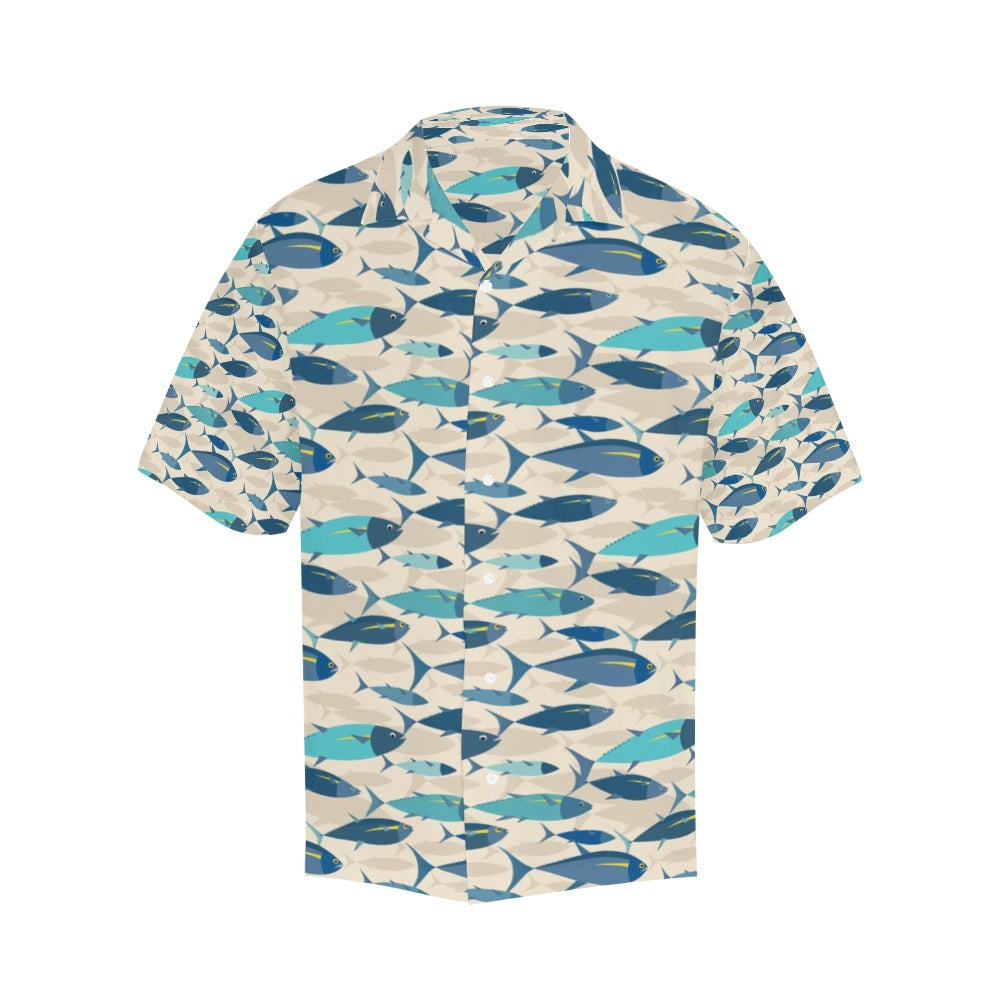 Tuna Fish Print Design LKS302 Men's Hawaiian Shirt