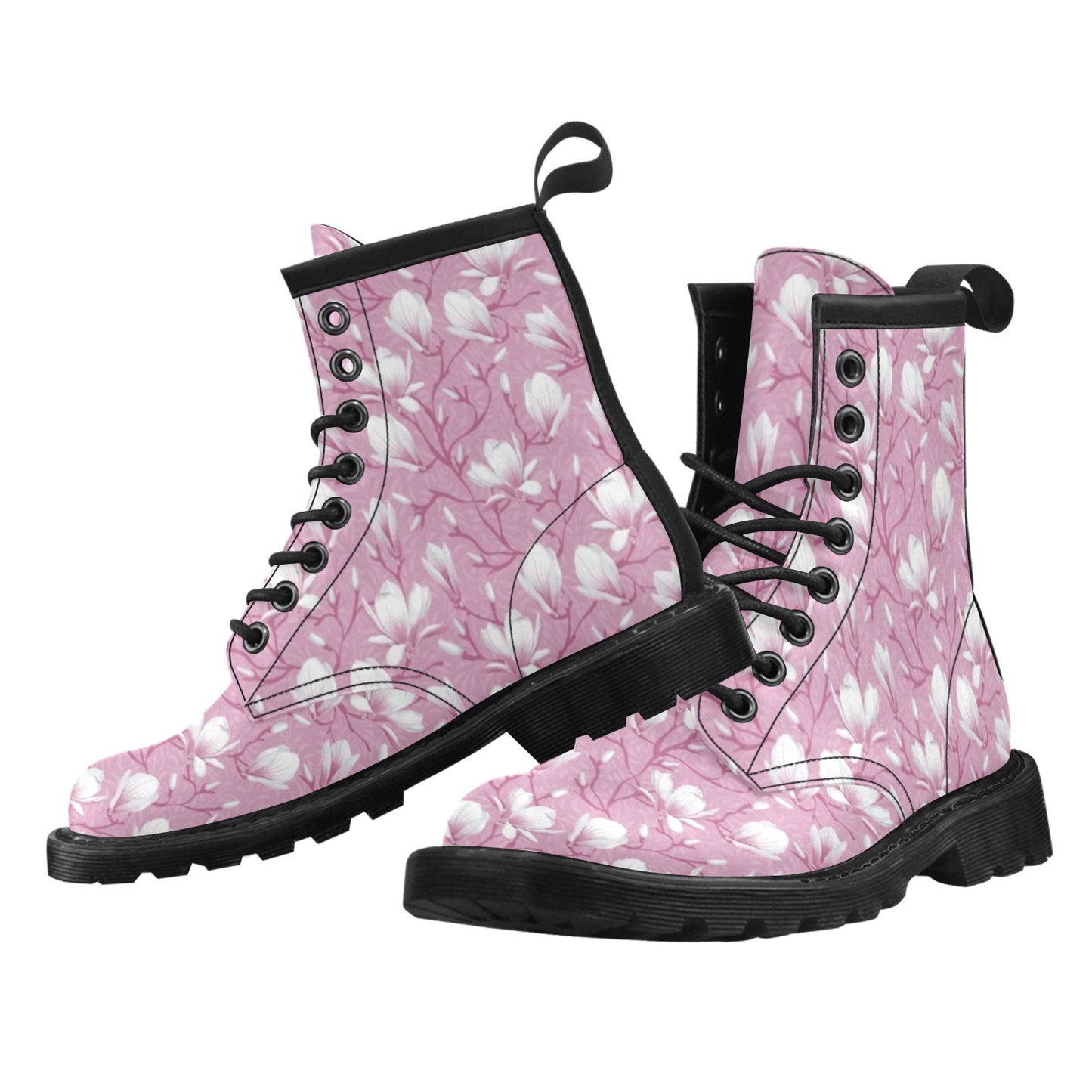 Magnolia Pattern Print Design MAG05 Women's Boots