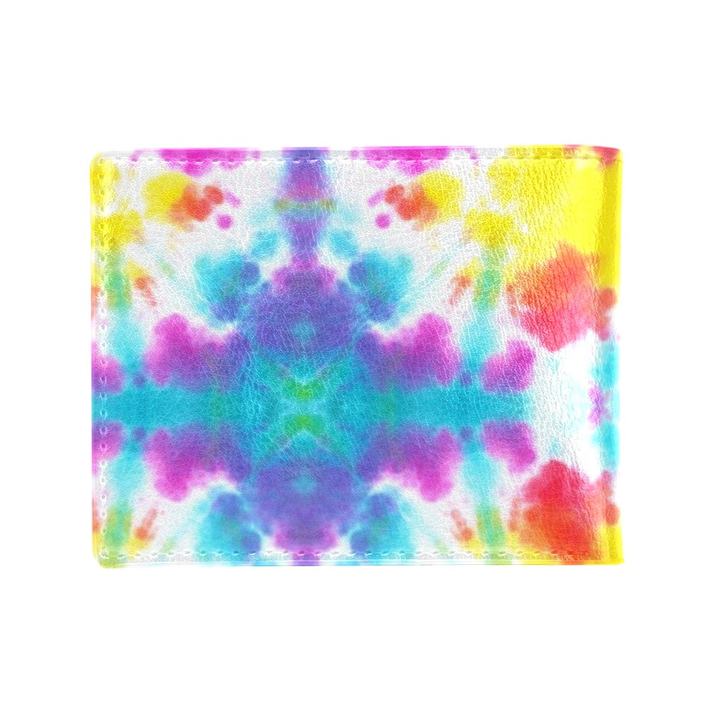 Tie Dye Rainbow Themed Print Men's ID Card Wallet