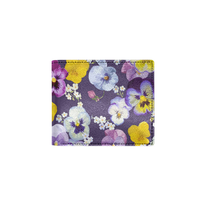 Pansy Pattern Print Design PS02 Men's ID Card Wallet