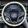 Avocado Pattern Print Design AC02 Steering Wheel Cover with Elastic Edge