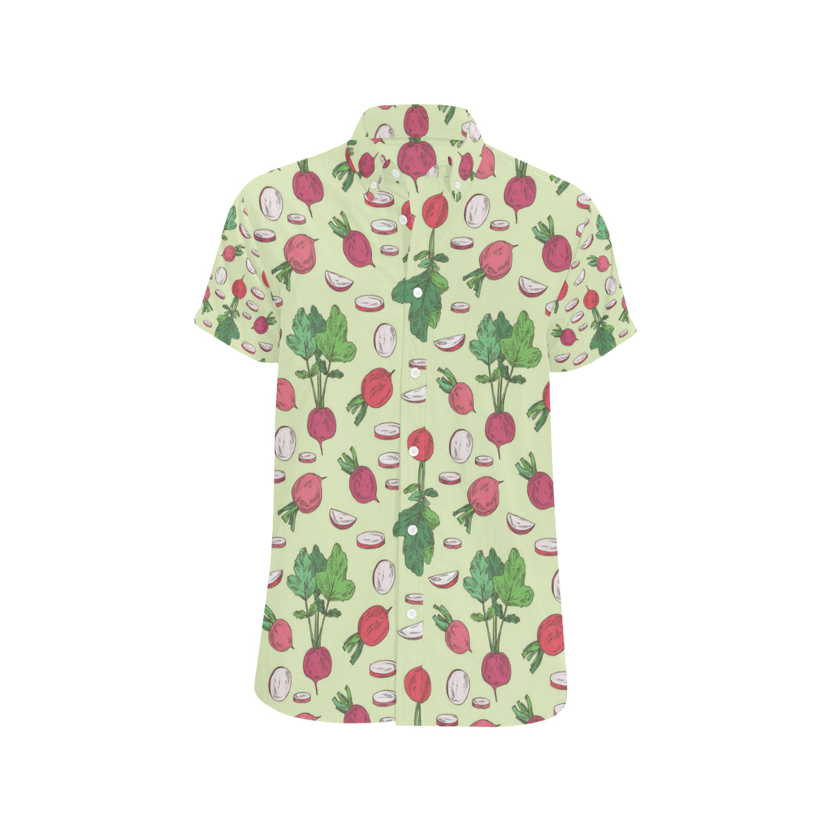 Radish Pattern Print Design A04 Men's Short Sleeve Button Up Shirt