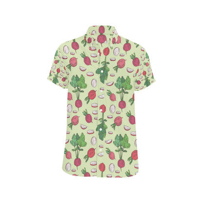 Radish Pattern Print Design A04 Men's Short Sleeve Button Up Shirt
