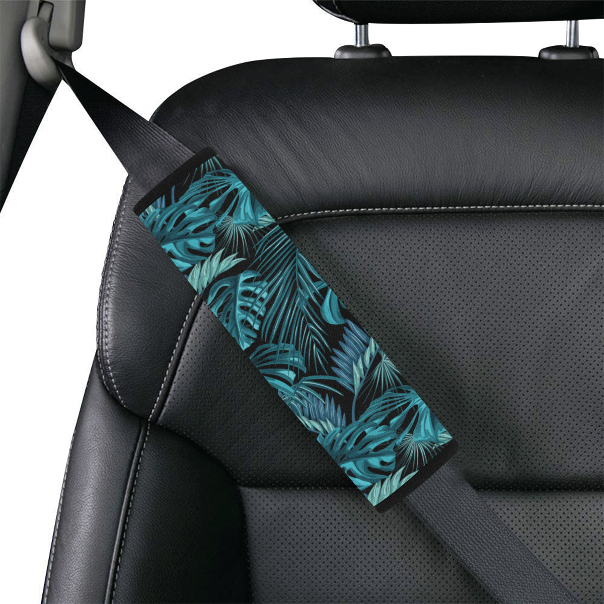 Palm Leaf Pattern Print Design A03 Car Seat Belt Cover