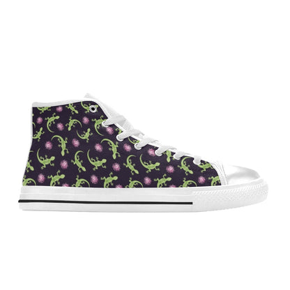 lizard Print Design LKS402 High Top Women's White Shoes