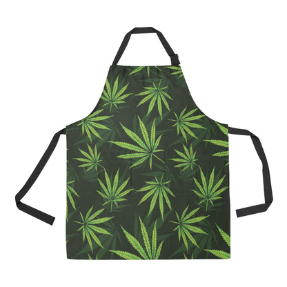 Pot Leaf Pattern Print Design A03 Apron with Pocket