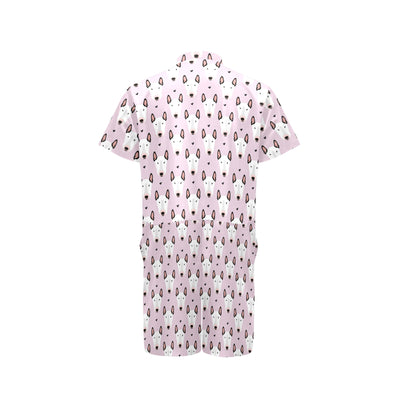 Bull Terrier Pink Print Pattern Men's Romper