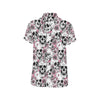 Cherry Blossom Pattern Print Design CB03 Men's Short Sleeve Button Up Shirt