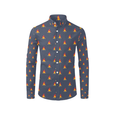 Campfire Pattern Print Design 02 Men's Long Sleeve Shirt