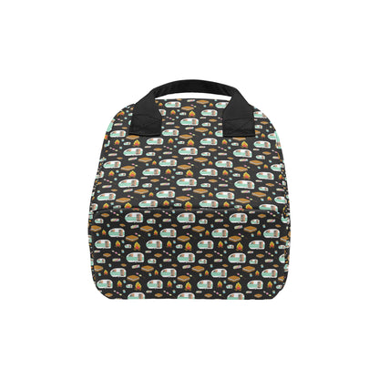 Camper marshmallow Camping Design Print Insulated Lunch Bag