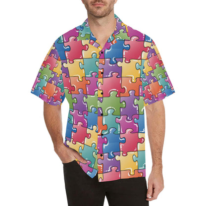 Puzzle Pattern Print Design A05 Men's Hawaiian Shirt