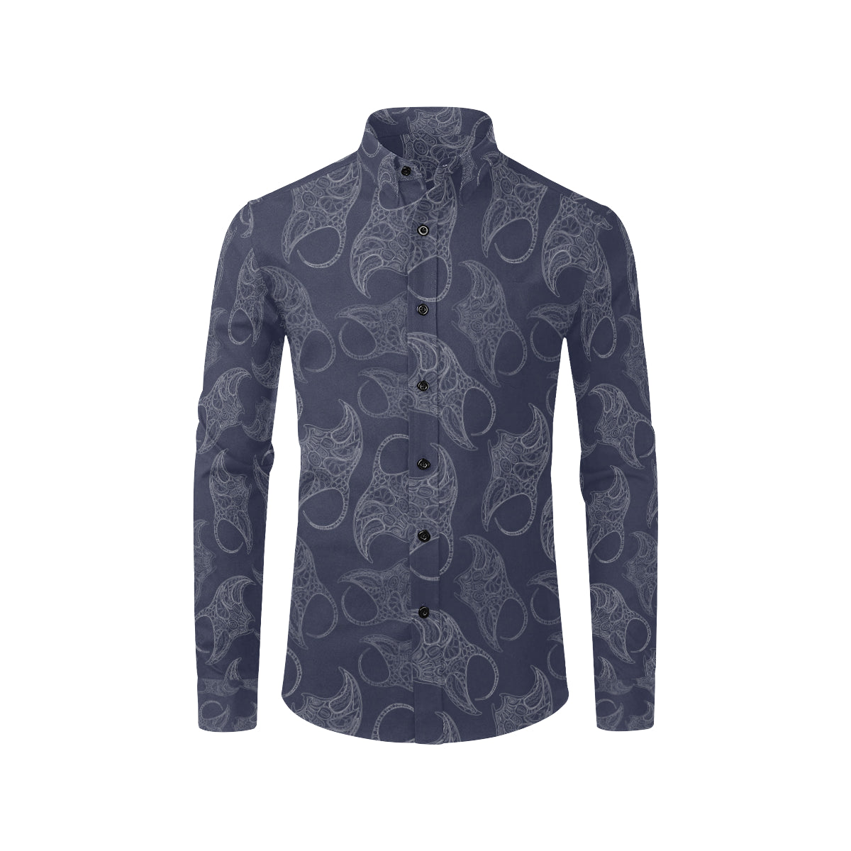 Manta Ray Pattern Print Design 01 Men's Long Sleeve Shirt