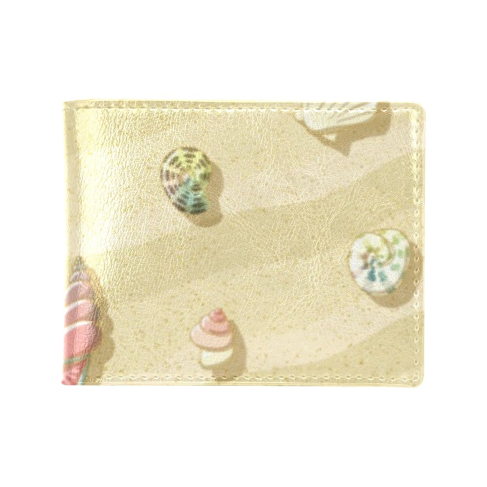 Beach with Seashell Theme Men's ID Card Wallet
