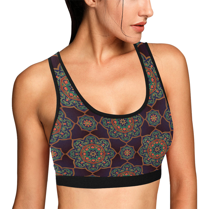 Medallion Pattern Print Design 03 Sports Bra