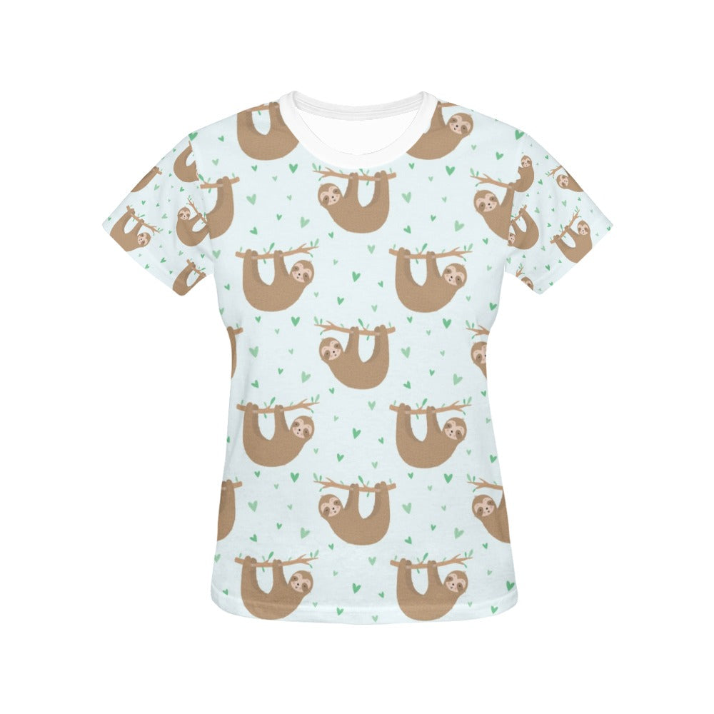 Sloth Print Design LKS308 Women's  T-shirt