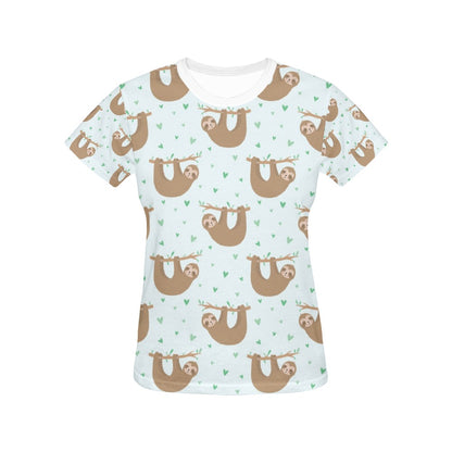 Sloth Print Design LKS308 Women's  T-shirt