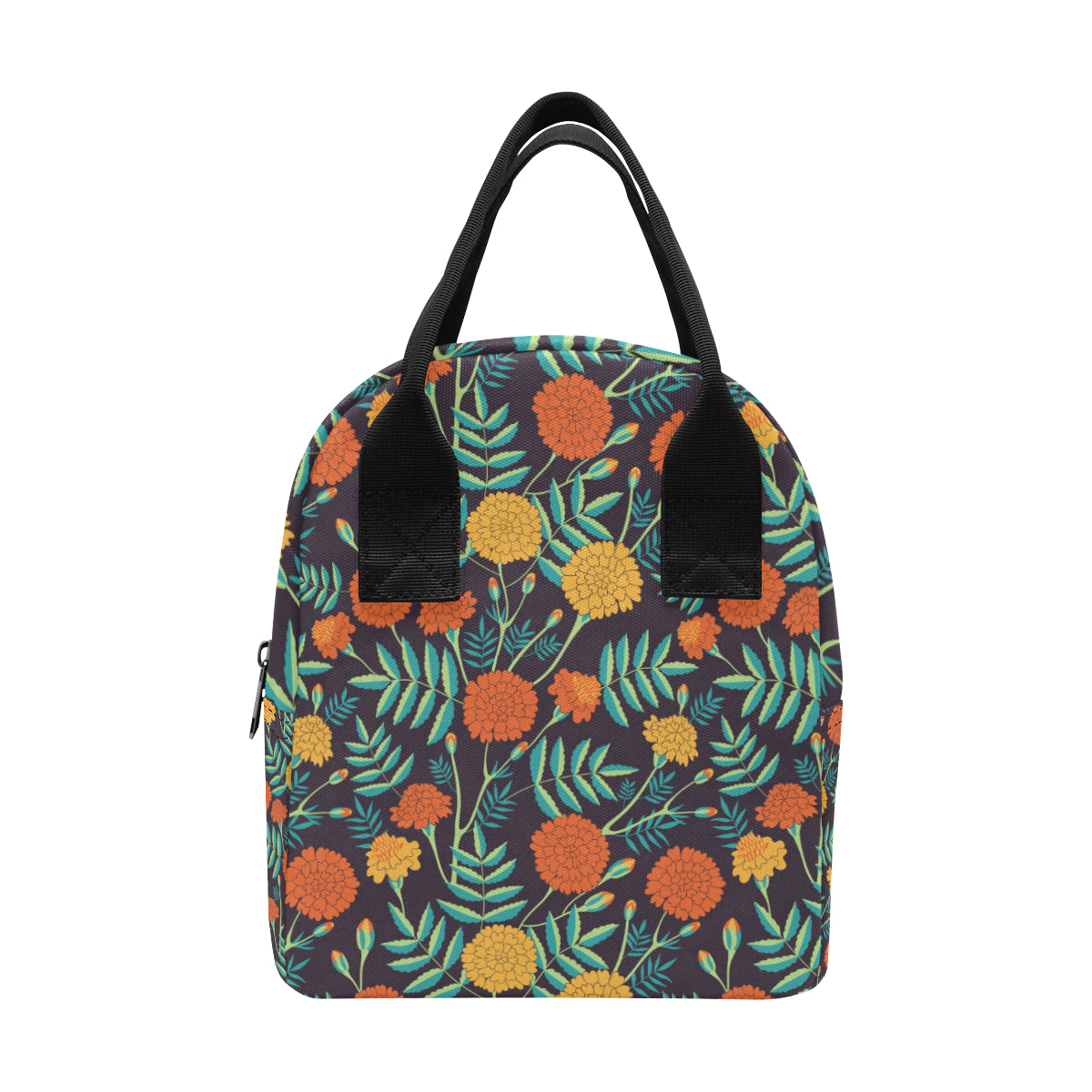 Marigold Pattern Print Design MR01 Insulated Lunch Bag