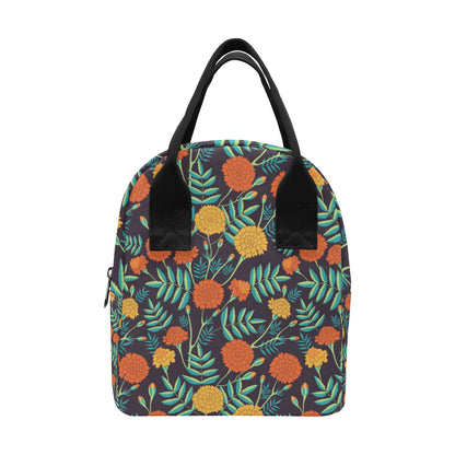 Marigold Pattern Print Design MR01 Insulated Lunch Bag