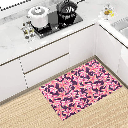 Purple Plumeria Pattern Print Design PM010 Kitchen Mat