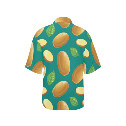 Potato Pattern Print Design A04 Women's Hawaiian Shirt