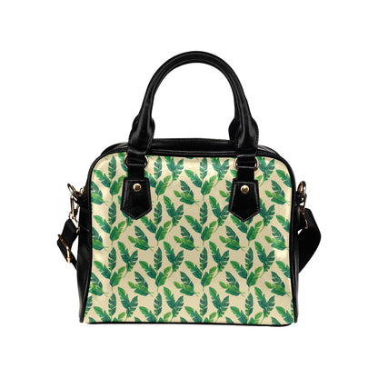 Banana Leaf Pattern Print Design 01 Shoulder Handbag