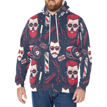 Barber Tools Design Print Pattern JJ004 Men's Pullover Hoodie