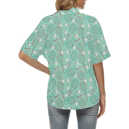 Badminton Pattern Print Design 05 Women's Hawaiian Shirt