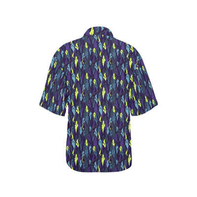 Shark Neon color Print Women's Hawaiian Shirt