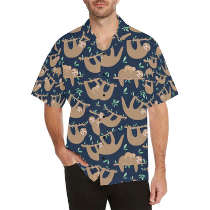 Sloth Print Design LKS307 Men's Hawaiian Shirt