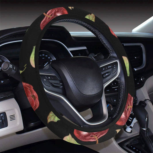Apple Pattern Print Design AP011 Steering Wheel Cover with Elastic Edge