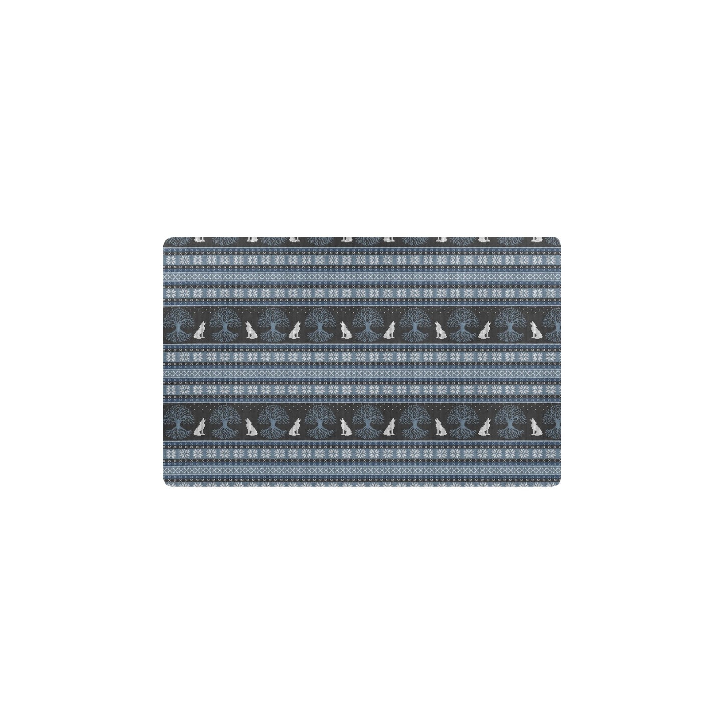 Wolf Tree of Life Knit Design Print Kitchen Mat