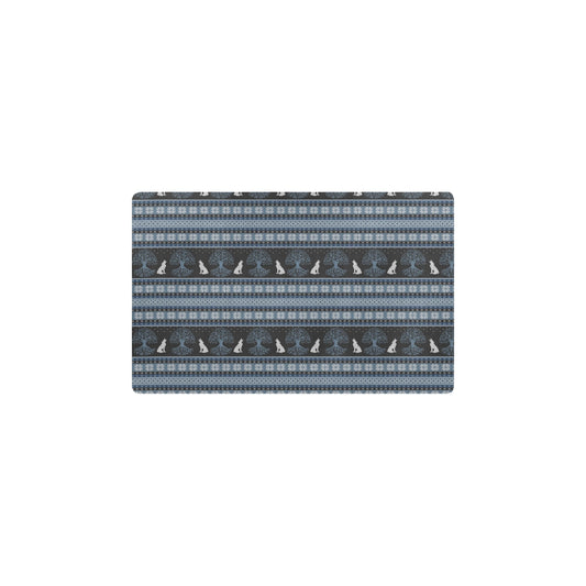 Wolf Tree of Life Knit Design Print Kitchen Mat