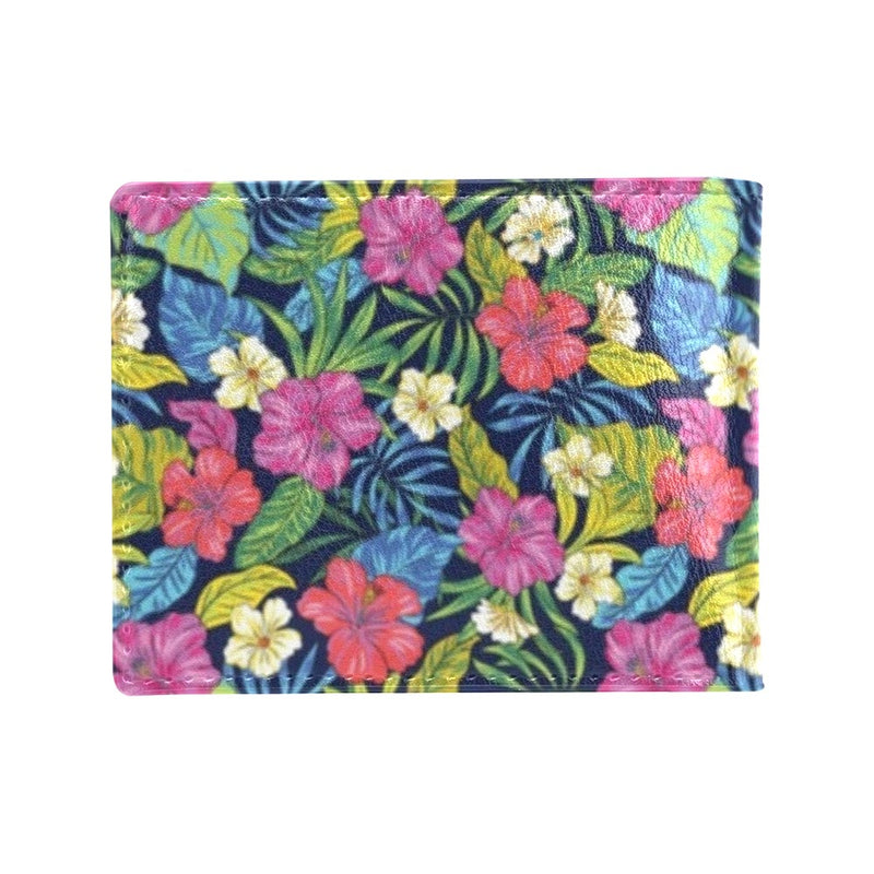 Hibiscus Print Design LKS3010 Men's ID Card Wallet